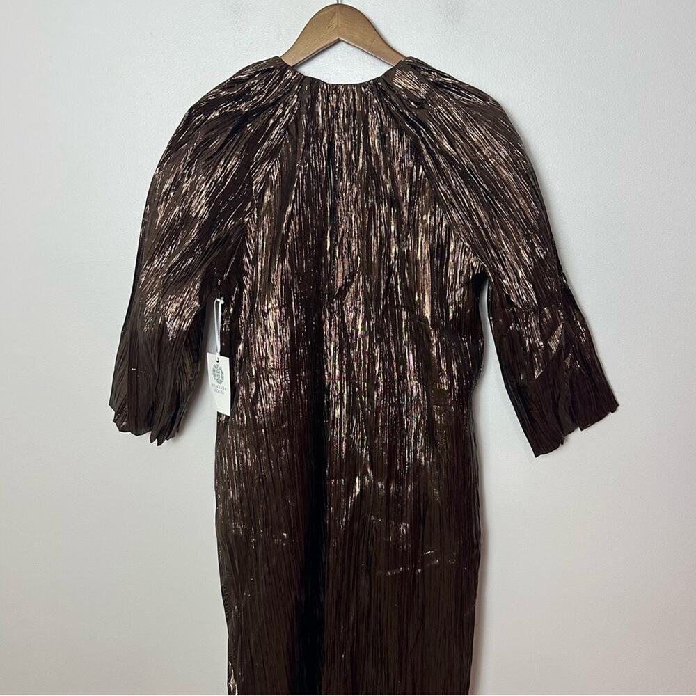 Tuckernuck NWT Hyacinth House Dorinda Midi Dress Women’s Size XS Bronze Metallic - Picture 10 of 15
